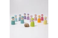 Drewniane figurki 12 szt., przyjaciele 1+, pastelowe, grimm's